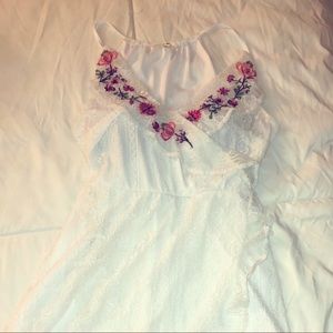 White Embroidered Señorita Wrap Dress